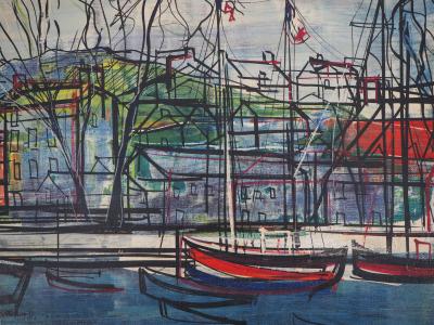 Michel-Marie POULAIN - Le petit port - Huile sur toile signée 2