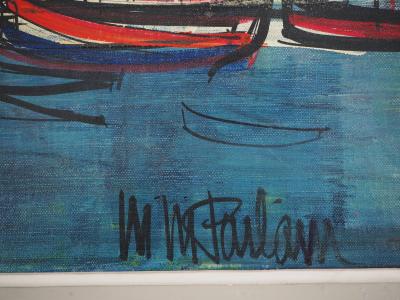 Michel-Marie POULAIN - Le petit port - Huile sur toile signée 2