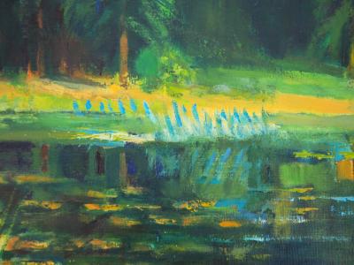 Paul COLLOMB - Reflets sombres sur l’eau - Huile sur toile signée 2