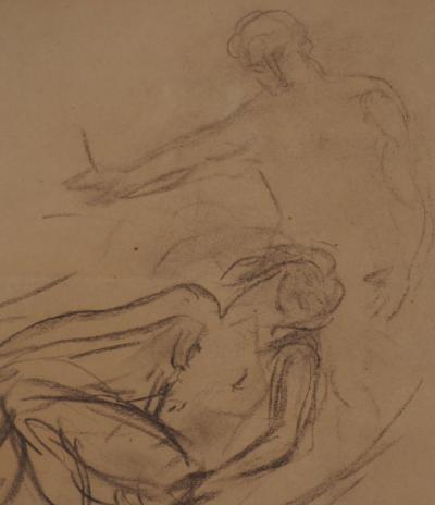 Emile OTHON FRIESZ - Modèle allongé et peintre - Dessin original signé 2