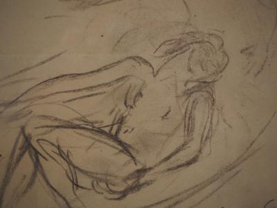 Emile OTHON FRIESZ - Modèle allongé et peintre - Dessin original signé 2