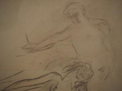 Emile OTHON FRIESZ - Modèle allongé et peintre - Dessin original signé 2