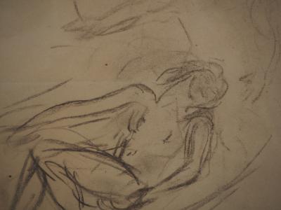 Emile OTHON FRIESZ - Modèle allongé et peintre - Dessin original signé 2
