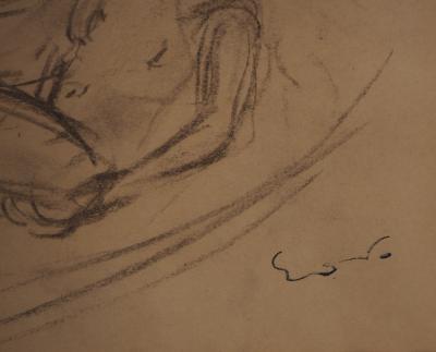 Emile OTHON FRIESZ - Modèle allongé et peintre - Dessin original signé 2