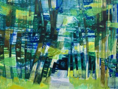 Camille HILAIRE - Sous-bois, 1975 - Aquarelle originale signée 2