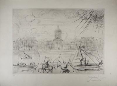 Salvador DALI - L’Académie des Beaux Arts, 1975 - Gravure originale signée au crayon