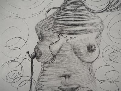 Salvador DALI - Femme surréaliste et Casanova à la béquille - Gravure originale signée 2