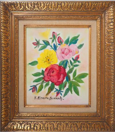 Camille PISSARRO-BERNARD - Les roses - Huile sur toile signée 2