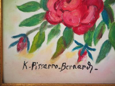 Camille PISSARRO-BERNARD - Les roses - Huile sur toile signée 2