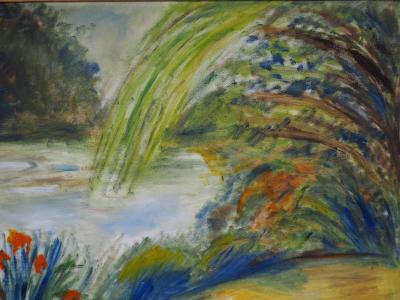 Camille PISSARRO-BERNARD - Au bord de l’étang - Huile sur toile signée 2