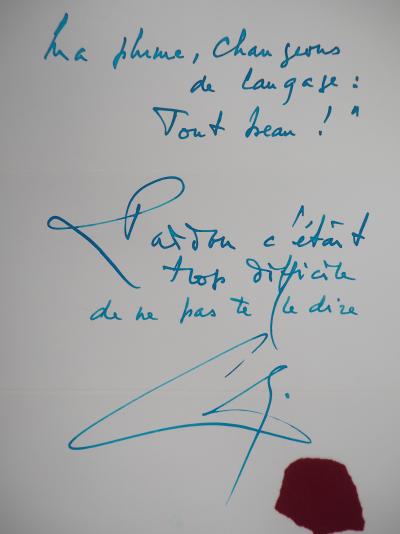 Georges MATHIEU : Tout beau - Calligraphie autographe, Signée 2