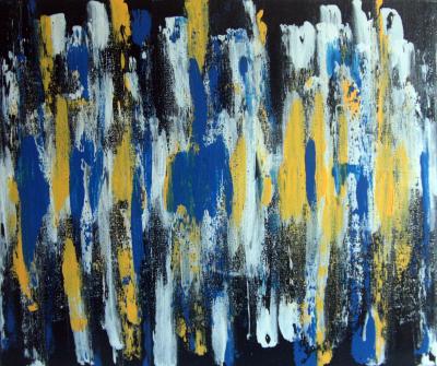 HAYVON - Blue and Yellow , 2020 - Technique mixte sur toile 2