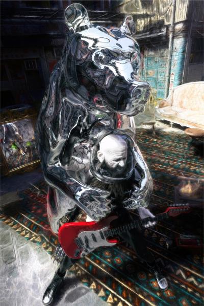 Lionel MORATEUR - Speculum animalibus - Le montreur d’ours,  2019 - Sérigraphie signée et numérotée 2