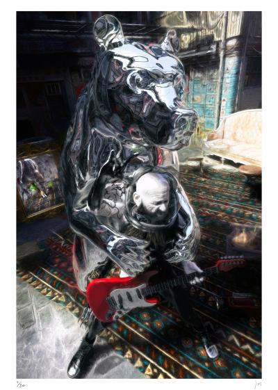 Lionel MORATEUR - Speculum animalibus - Le montreur d’ours,  2019 - Sérigraphie signée et numérotée 2