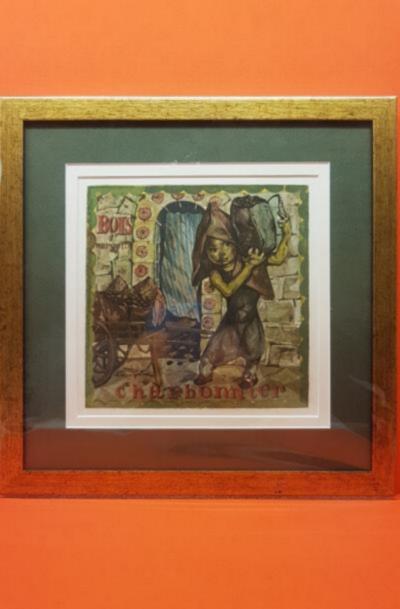 Leonard FOUJITA - Le charbonnier, 1960 - Gravure sur bois 2