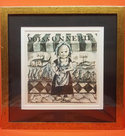 Léonard FOUJITA - Poissonnerie, 1960 - Gravure sur bois 2