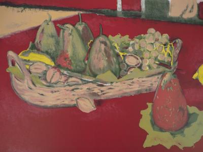 Maurice BRIANCHON : Still Life with Pears and Grappes - Original lithograph Handsigned 2