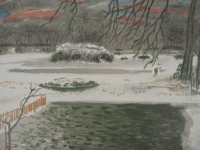Maurice BRIANCHON : La marre aux corneilles, 1956 - Lithographie originale Signée 2