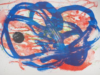 Joan MIRO : Bleu et rouge - Grande lithographie originale, Signée au crayon 2