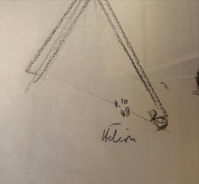 Jean HÉLION - Nu assis - Dessin au fusain - 1948 2