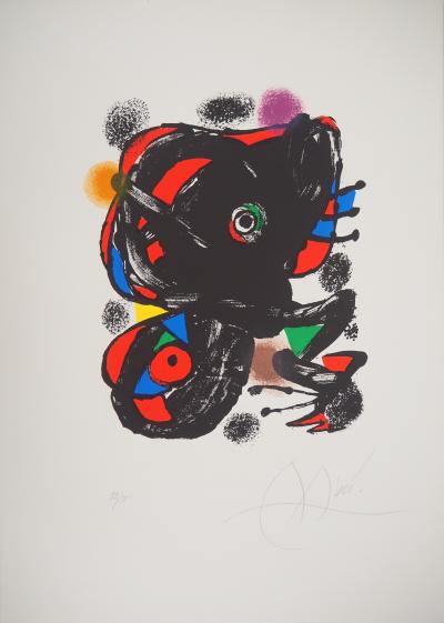 Joan Miro : Composition surréaliste - Lithographie originale, Signée au crayon 2