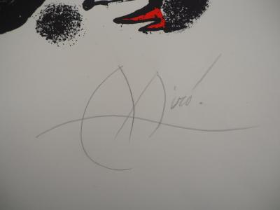 Joan Miro : Composition surréaliste - Lithographie originale, Signée au crayon 2
