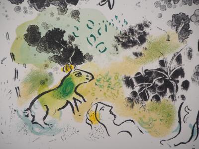 Marc CHAGALL : Le clown à la flute, 1970 - Lithographie originale, Signée au crayon 2