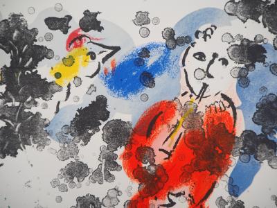 Marc CHAGALL : Le clown à la flute, 1970 - Lithographie originale, Signée au crayon 2
