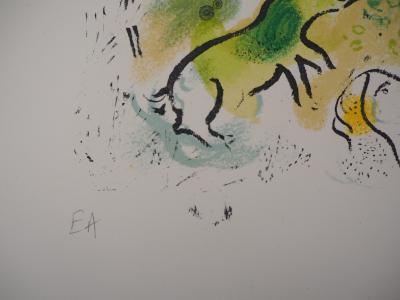 Marc CHAGALL : Le clown à la flute, 1970 - Lithographie originale, Signée au crayon 2