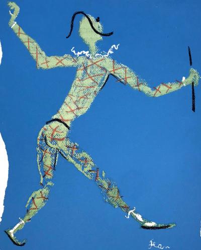 Jean COCTEAU - L’arlequin tenant une chandelle, 1954 - Lithographie 2