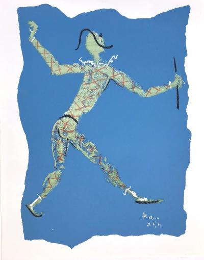 Jean COCTEAU - L’arlequin tenant une chandelle, 1954 - Lithographie 2