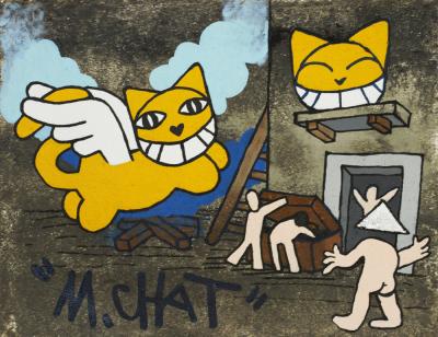 M.Chat (Thoma Vuille) - L’incendie - Acrylique sur toile 2