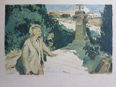 Eric BATTISTA- Brassens sur la tombe de Paul Valery -Sète-5 lithographies signées 2