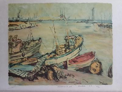 Eric BATTISTA- Brassens sur la tombe de Paul Valery -Sète-5 lithographies signées 2