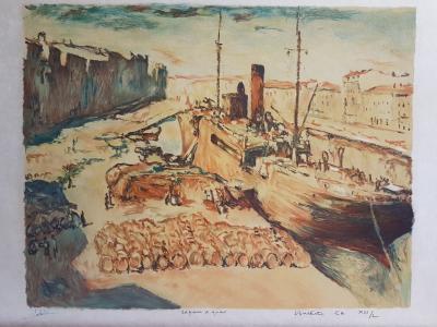Eric BATTISTA- Brassens sur la tombe de Paul Valery -Sète-5 lithographies signées 2