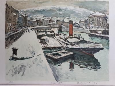 Eric BATTISTA- Brassens sur la tombe de Paul Valery -Sète-5 lithographies signées 2