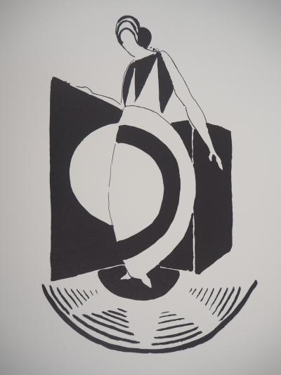 Sonia DELAUNAY (d’après) - Robe Graphique Art Déco - Lithographie Signée 2
