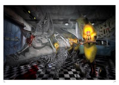 Lionel MORATEUR - Porcum immolant, 2019 - Sérigraphie signée et numérotée 2