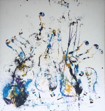 ARMAN : Empreintes de violons - Acrylique sur toile Signée 2