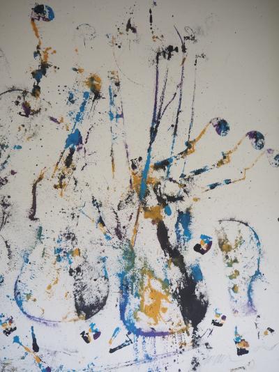 ARMAN : Empreintes de violons - Acrylique sur toile Signée 2