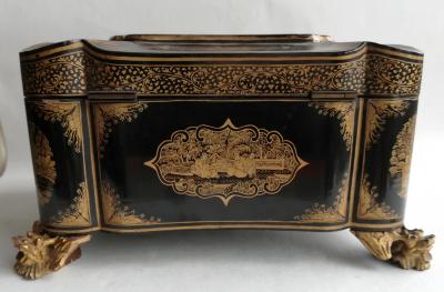 Chine - Boîte à thé en bois laqué, fin du XIXème siècle 2
