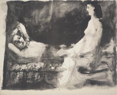 Pablo PICASSO (d’après) - Amants sur un lit - Lithographie 2