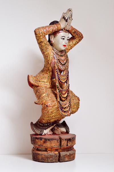 Birmanie - Figure de Nat (esprit tutélaire) en bois 2