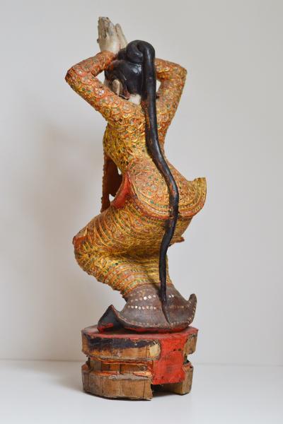 Birmanie - Figure de Nat (esprit tutélaire) en bois 2