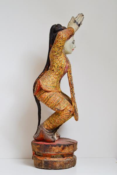 Birmanie - Figure de Nat (esprit tutélaire) en bois 2