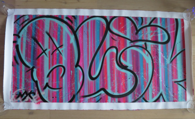 QUIK (Lin Felton) - Oct1-B 133 x 71 cm 2019 - Aérosol sur toile signée 2
