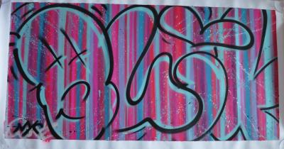 QUIK (Lin Felton) - Oct1-B 133 x 71 cm 2019 - Aérosol sur toile signée 2