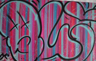 QUIK (Lin Felton) - Oct1-B 133 x 71 cm 2019 - Aérosol sur toile signée 2