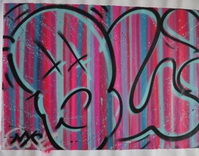 QUIK (Lin Felton) - Oct1-B 133 x 71 cm 2019 - Aérosol sur toile signée 2