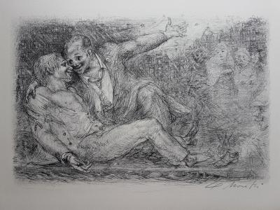 Lucien Philippe MORETTI - Chansons de Brel - portefeuille de 6 lithographies signées 2
